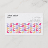 Retro Leaves 01 - (Pearl) Visitekaartje (Achterkant)