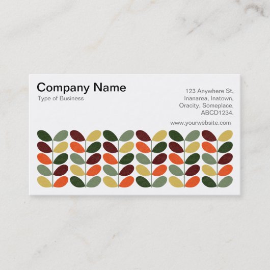 Retro Leaves 02 Visitekaartje (Voorkant)