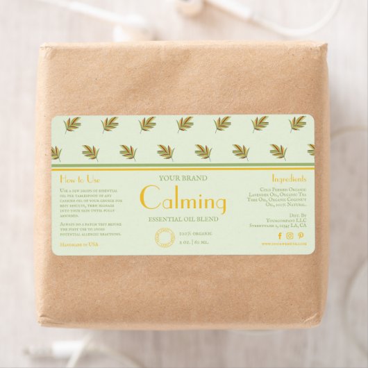 Retro Leaves Cosmetics DIY Dropper Flesetiket Etiket (Insitu)