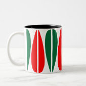Retro Leaves - Forest Green en Red Tweekleurige Koffiemok (Links)