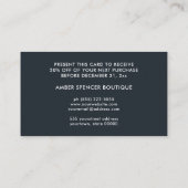 RETRO LEAVES GROOVY BOTANISCHE Korting Visitekaartje (Achterkant)