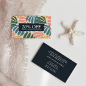 RETRO LEAVES GROOVY BOTANISCHE Korting Visitekaartje