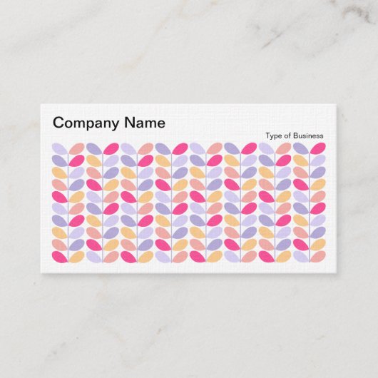 Retro Leaves II 01 (Linen) Visitekaartje (Voorkant)