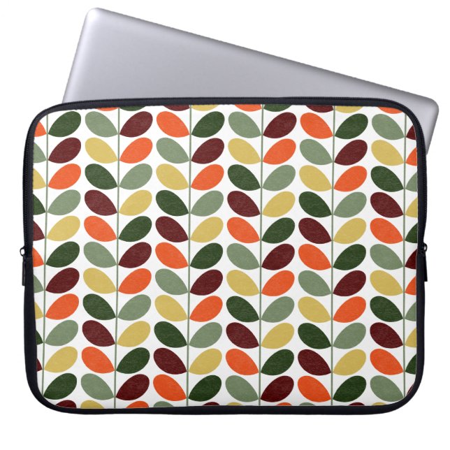 Retro Leaves II Laptop Sleeve (Voorkant)