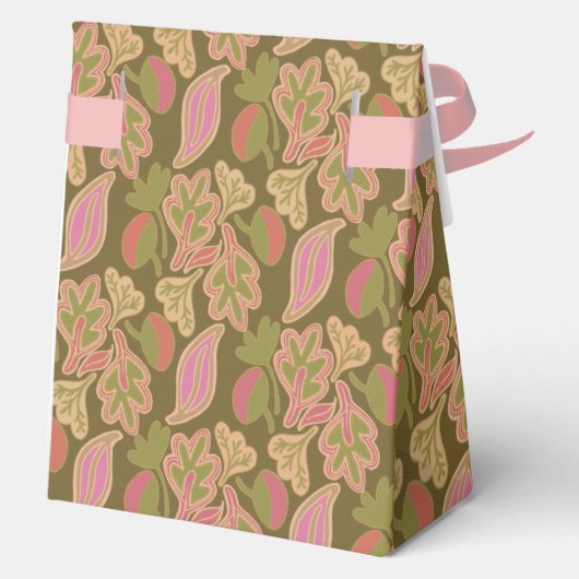 Retro leaves in bohem patterndesign Favor Box Bedankdoosjes (Achterkant)
