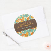 Retro Leaves Pattern Wedding Favor Stickers (Envelop)
