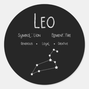 Retro Lee Sterrenbeeld Astrologie Cadeau Ronde Sticker
