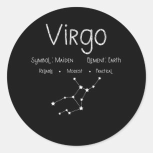 Retro Lee Sterrenbeeld Astrologie Cadeau Ronde Sticker