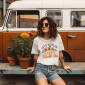 Retro Leef het leven in volle bloei T-shirt