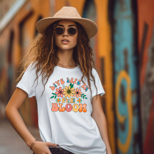 Retro Leef het leven in volle bloei T-shirt