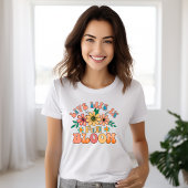 Retro Leef het leven in volle bloei T-shirt
