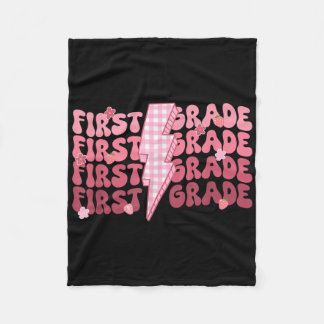 Retro leerkracht eerste klas bliksemflits eerste d fleece deken