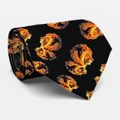 Retro leeuw op zwart Armani satijn Stropdas (Opgerold)
