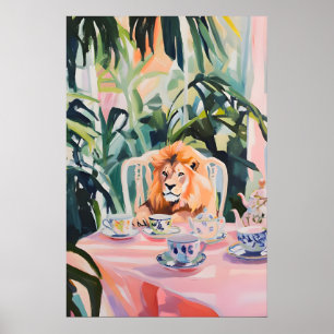 Retro Leeuwen Poster, Leeuw Olie Schilderij, Vinta Poster