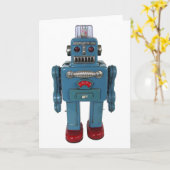Retro Lege Wenskaart van de Robot Kaart (Gele Bloem)