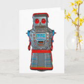 Retro Lege Wenskaart van de Robot Kaart (Gele Bloem)