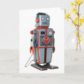 Retro Lege Wenskaart van de Robot Kaart (Gele Bloem)