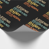 Retro Legend Echtgenoot Daddy Opa Custom Cadeaupapier (Hoek)