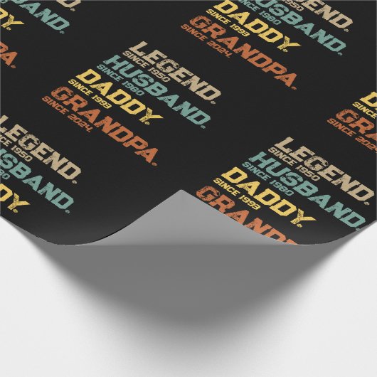 Retro Legend Echtgenoot Daddy Opa Custom Cadeaupapier (Hoek)