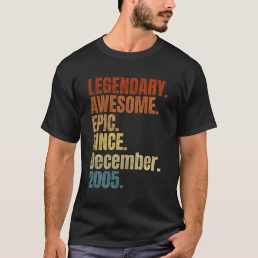 Retro legendarisch sinds december 2005 T Shirt 14  (Voorkant)