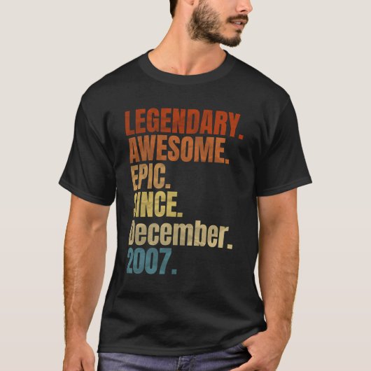 Retro legendarisch sinds december 2007 T Shirt 12  (Voorkant)