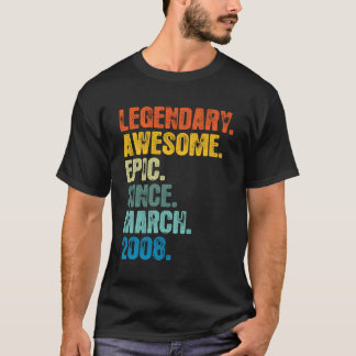 Retro legendarisch sinds maart 2008 T Shirt 12 jaa