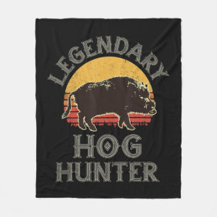Retro Legendary Hog Hunter  Pig Hog Boar Hu Fleece Deken