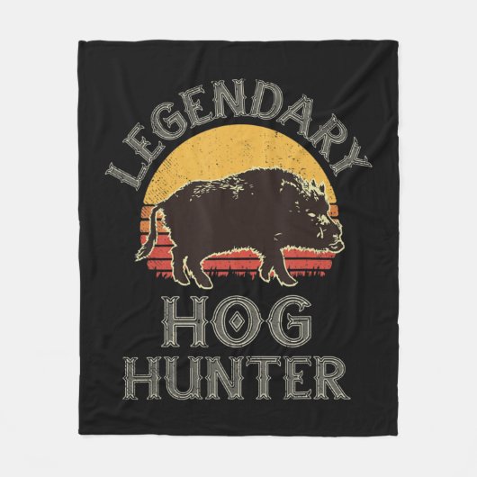 Retro Legendary Hog Hunter  Pig Hog Boar Hu Fleece Deken (Voorkant)