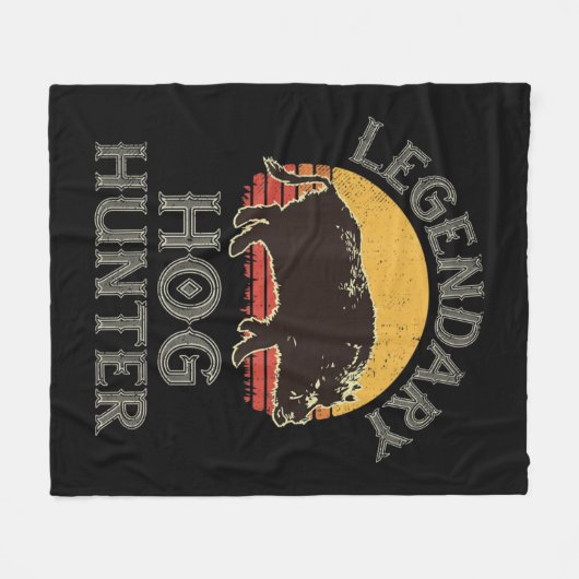 Retro Legendary Hog Hunter  Pig Hog Boar Hu Fleece Deken (Voorkant (Horizontaal))