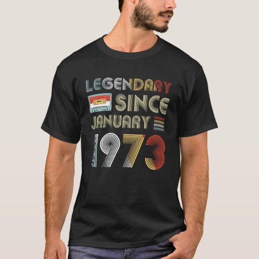 Retro Legendary sinds januari 1973 46e verjaardag T-shirt (Voorkant)