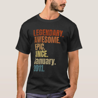 Retro Legendary Sinds januari 2011 T Shirt 8 jaar