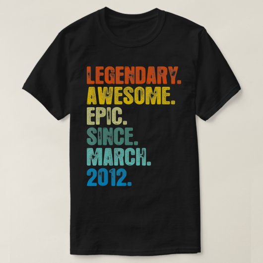 Retro Legendary sinds maart 2012 T 9 Years old T-shirt (Design voorkant)