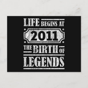 Retro Legende Geboren in 2011 Vintage Verjaardagsc Briefkaart