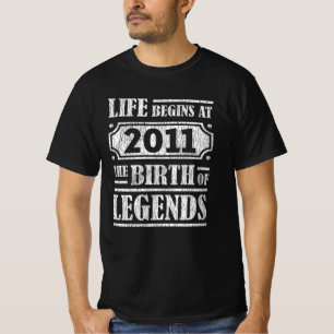 Retro legende geboren in 2011 Vintage verjaardagsc T-shirt