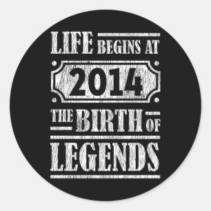 Retro Legende Geboren in 2014 Vintage Verjaardagsc Ronde Sticker