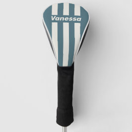 Retro Leigrayze Drie Speldstrepen met Naam Golfheadcover