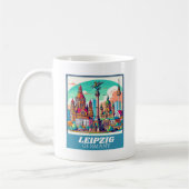 Retro Leipzig Skyline Koffiemok (Links)