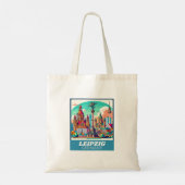Retro Leipzig Skyline Tote Bag (Achterkant)