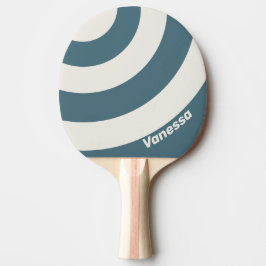 Retro Leisteengrijs Drie Cirkel Streep met Naam Tafeltennisbatje