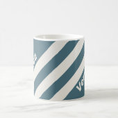 Retro Leisteengrijs Drie Strepen met Naam Koffiemok (Center)