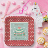 Retro Lelijke Kersttrui Feestvakantie Papieren Bordje (Feest)