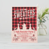 Retro Lelijke trui Party Kerstmis Kaart (Staand voorkant)