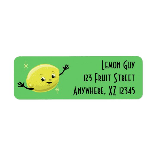 Retro Lemon Guy Etiket (Voorkant)