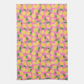 Retro Lemon Slices op Hot Pink Theedoek (Verticaal)