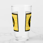 Retro Lemon Yellow Black Monogram Glas (Links)