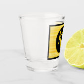 Retro Lemon Yellow Black Monogram Shot Glass Shot Glas (Links)
