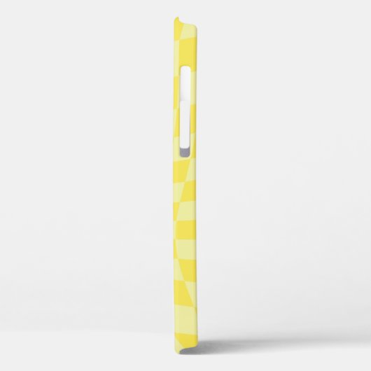 Retro Lemon Yellow Pastel Warped Checkerboard Case-Mate iPhone Case (Achterkant / Links)
