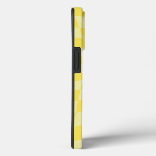 Retro Lemon Yellow Pastel Warped Checkerboard Case-Mate iPhone Case (Achterkant / Rechts)
