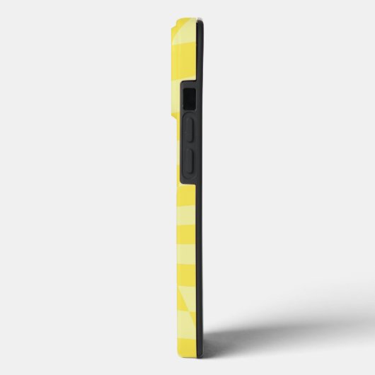 Retro Lemon Yellow Pastel Warped Checkerboard Case-Mate iPhone Case (Achterkant / Links)