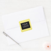 Retro Lemon Yellow Pastel Warped Checkerboard Vierkante Sticker (Envelop)